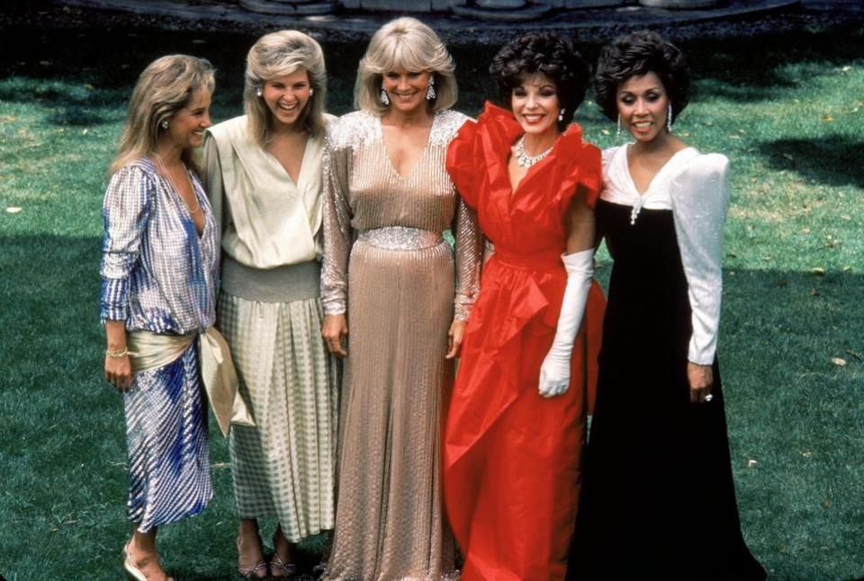 Glasgow Times: The cast of Dynasty in 1985 including Linda Evans, centre.