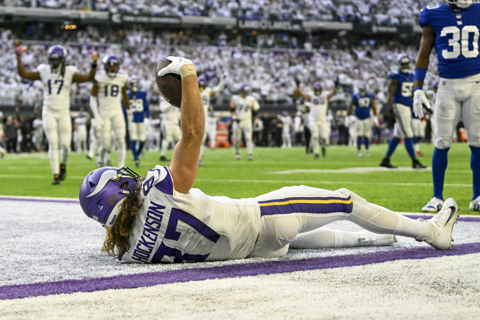 Vikings tight end T.J. Hockenson delivered in a huge way for fantasy managers on Christmas Eve.