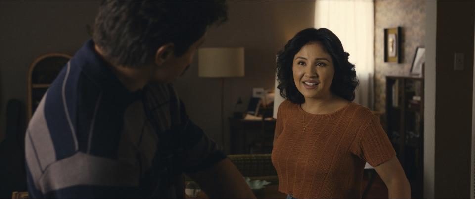 This image released by Searchlight Pictures shows Annie Gonzalez in a scene from "Flamin' Hot, a tale of how a Mexican American janitor came up with the idea for Flamin’ Hot Cheetos. (Searchlight Pictures via AP)