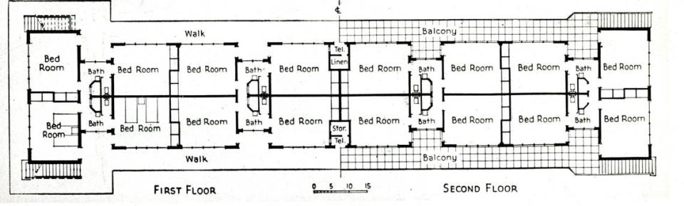 The North Mountain Residence Halls at Cal Poly were based on a design already built at Claremont College. They were rushed into construction when the outbreak of the Korean War removed Camp San Luis hospital housing from Cal Poly’s inventory. Construction started in 1951, and the five buildings were completed for a cost of $250,000 each. They opened in September 1952. Telegram-Tribune/File