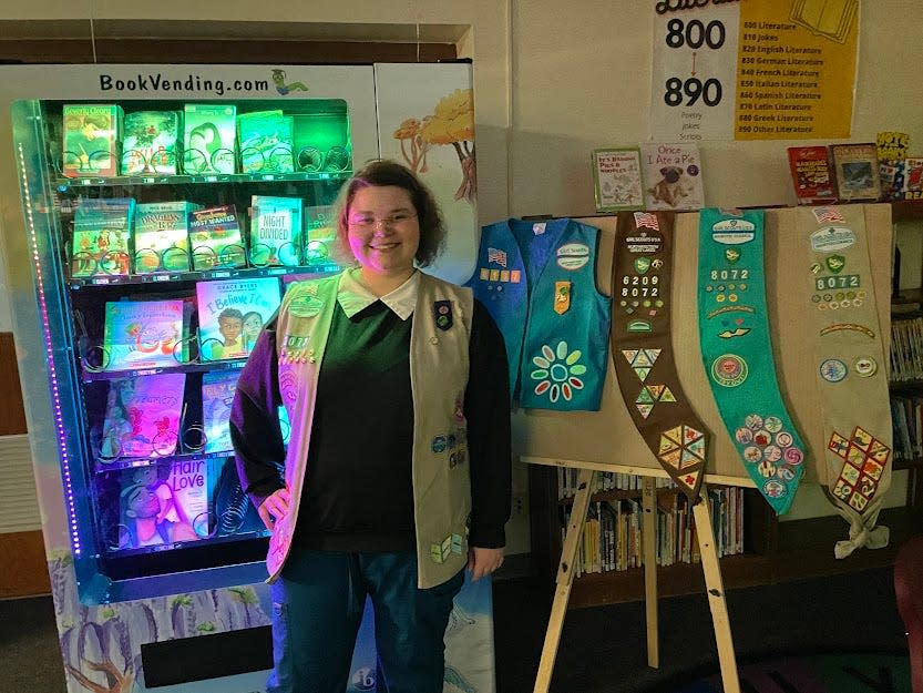 For her Gold Award, Girl Scout Mila Chetto, Ripon, created a book vending reward system. The machine was installed earlier this year at Green Lake Elementary School. The project earned her a $10,000 national scholarship from Girl Scouts of the USA.