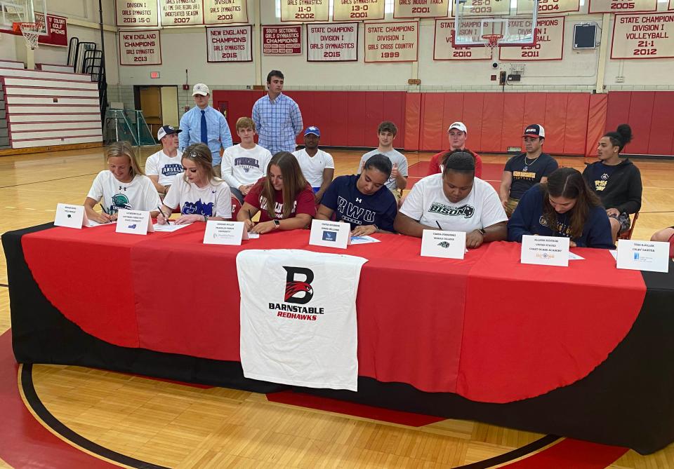 Signing day at Barnstable High School on Friday. photo by Mike Richards