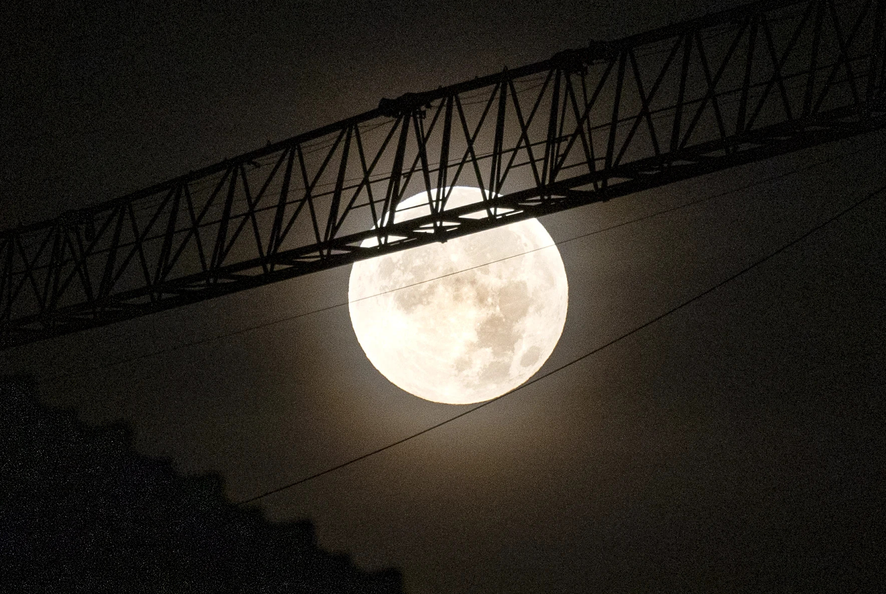 The supermoon in North Rhine-Westphalia, Cologne, Germany on Wednesday.