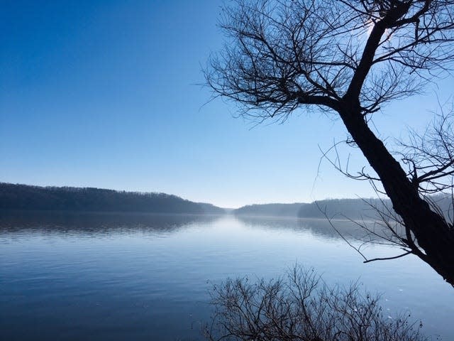 Lake Monroe as seen from the shoreline from the Amy Weingartner Branigan Peninsula Preserve.