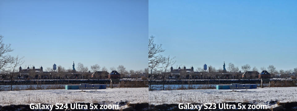 <p>A photo comparison between the Samsung Galaxy S24 Ultra and some competing devices.</p>
