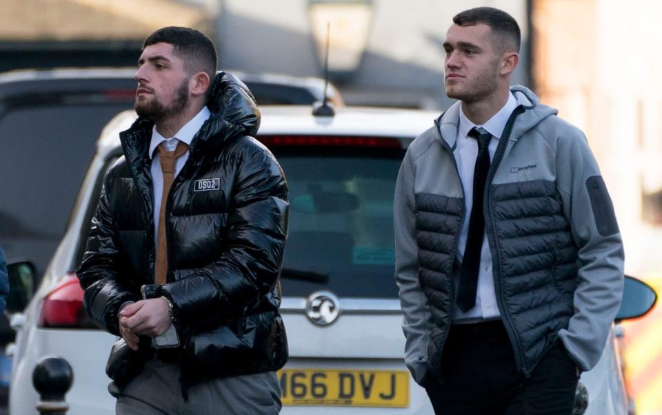 Charlie Burns, left, and Elliot Johnson, right, arriving at Durham Crown Court during the trial - Richard Rayner