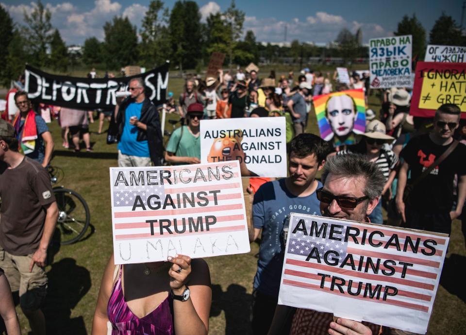 Protests in Helsinki ahead of Trump-Putin summit