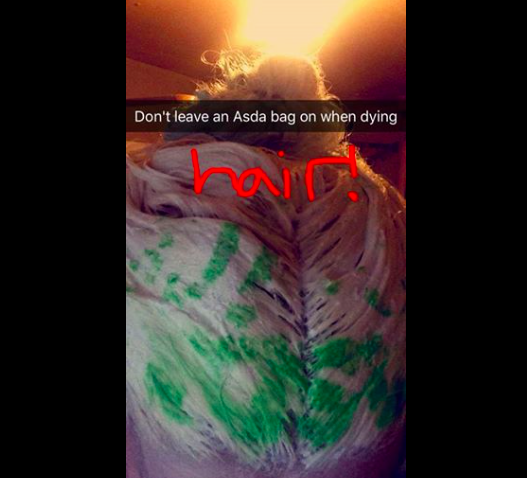 Bag Hair Day Woman Accidentally Dyes Asda Logo Onto Her Head