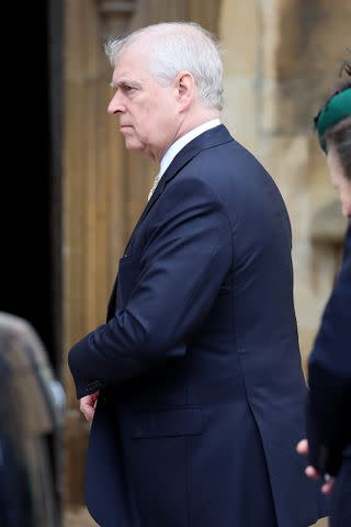 <p>Chris Jackson/Getty</p> Prince Andrew attends Easter service at Windsor Castle on March 31, 2024