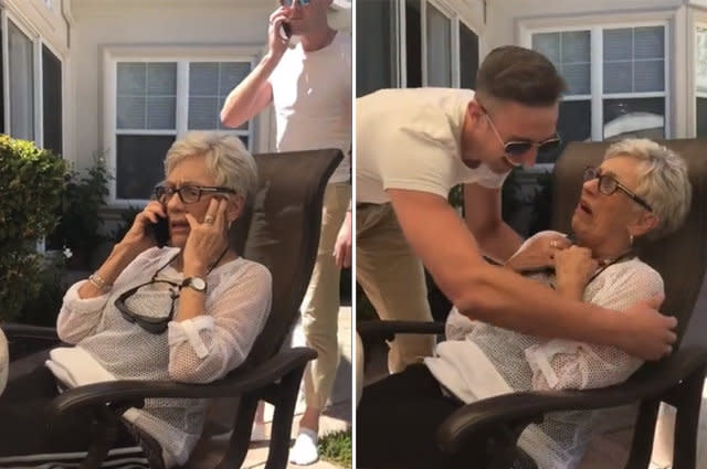 Man pranks grandmother with heartwarming surprise visit