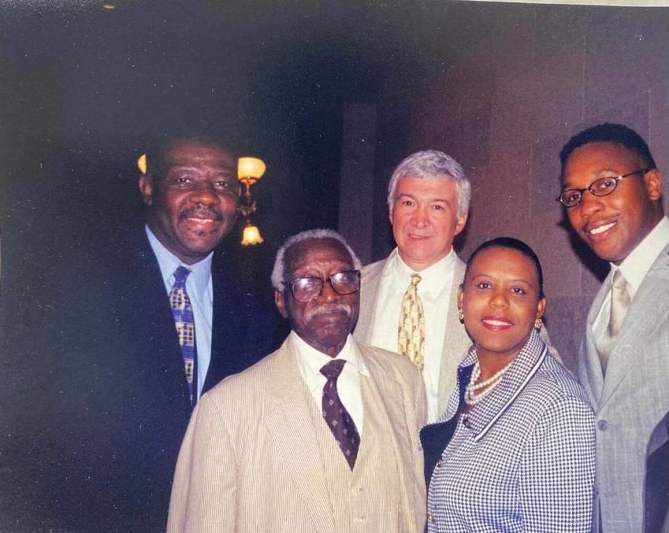 Left to right: Judge Clifton Newman, Judge Richard Fields, Attorney Jake Moore, Judge Dedra Jefferson and Attorney Ed Givens