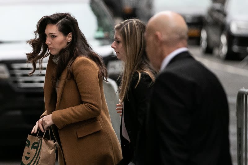 Witness Jessica Mann arrives at the Manhattan Criminal Court to testify in the trial of Harvey Weinstein in New York