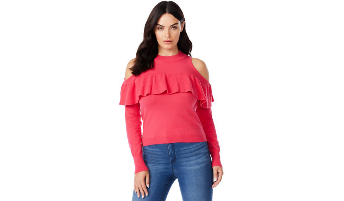 Red cold-shoulder top. (Photo: Walmart)