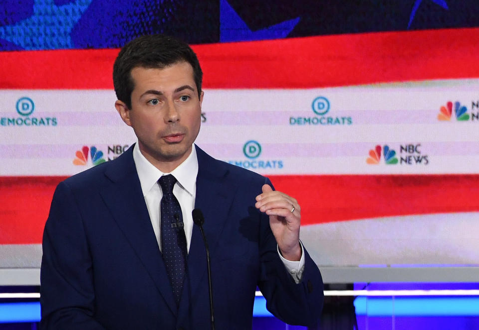 "Nothing that I say will bring him back,&rdquo; South Bend Mayor Pete Buttigieg said of 54-year-old Eric Logan.&nbsp; (Photo: SAUL LOEB via Getty Images)