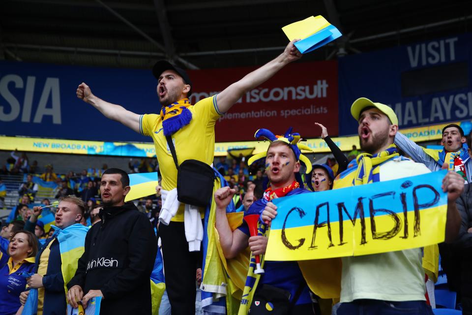 Ukraine fans support their team before kick-off (Getty Images)