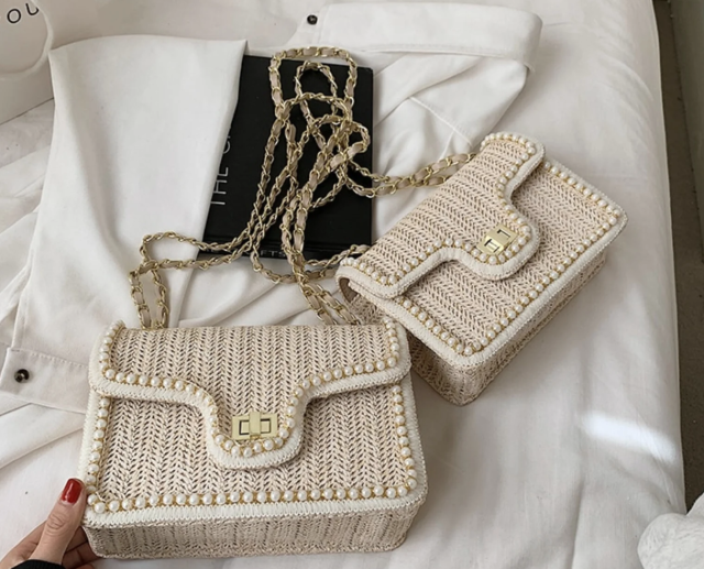 Gucci Horsebit 1955 shoulder bag in natural raffia effect crochet