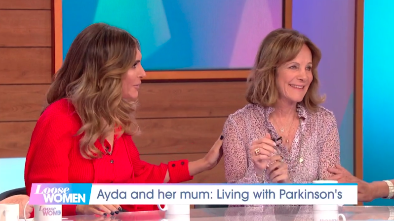 Ayda Field and her mother, Gwen, discuss Parkinson's on 'Loose Women'. (Credit: ITV)