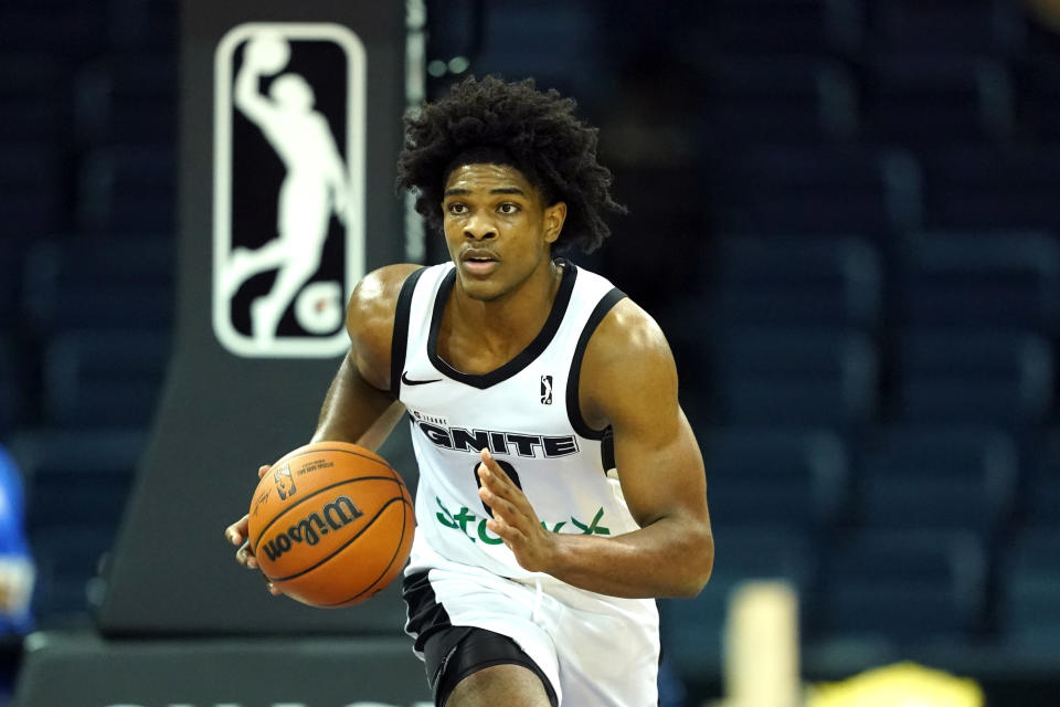 G League Ignite guard Scoot Henderson is one of the top prospects in the 2023 NBA draft who could be worth tanking for this upcoming season. (Darren Yamashita/USA TODAY Sports)