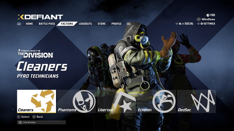 XDefiant screenshot of the Cleaners faction.