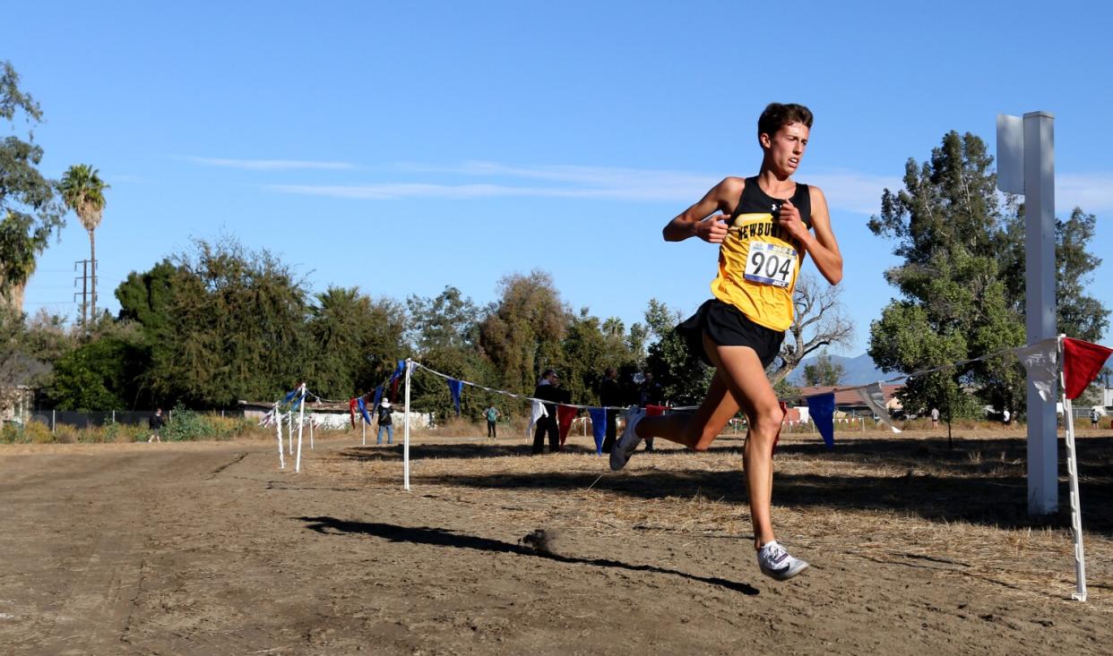 Nico Young races ahead of the filed during the Southern Section Division 2 championships.