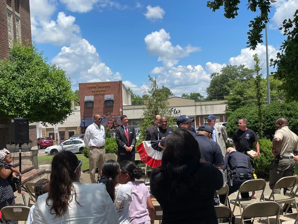 Donnie King, longtime AMS responder, received a plaque and is officially retired.