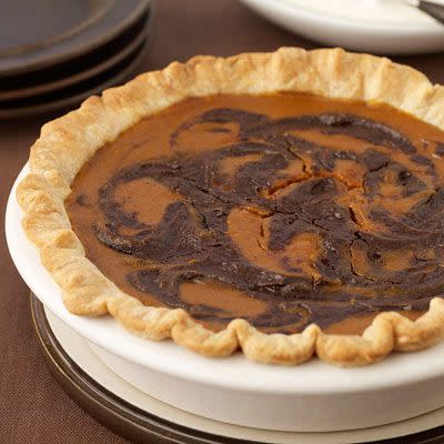 Chocolate-Swirled Pumpkin Pie