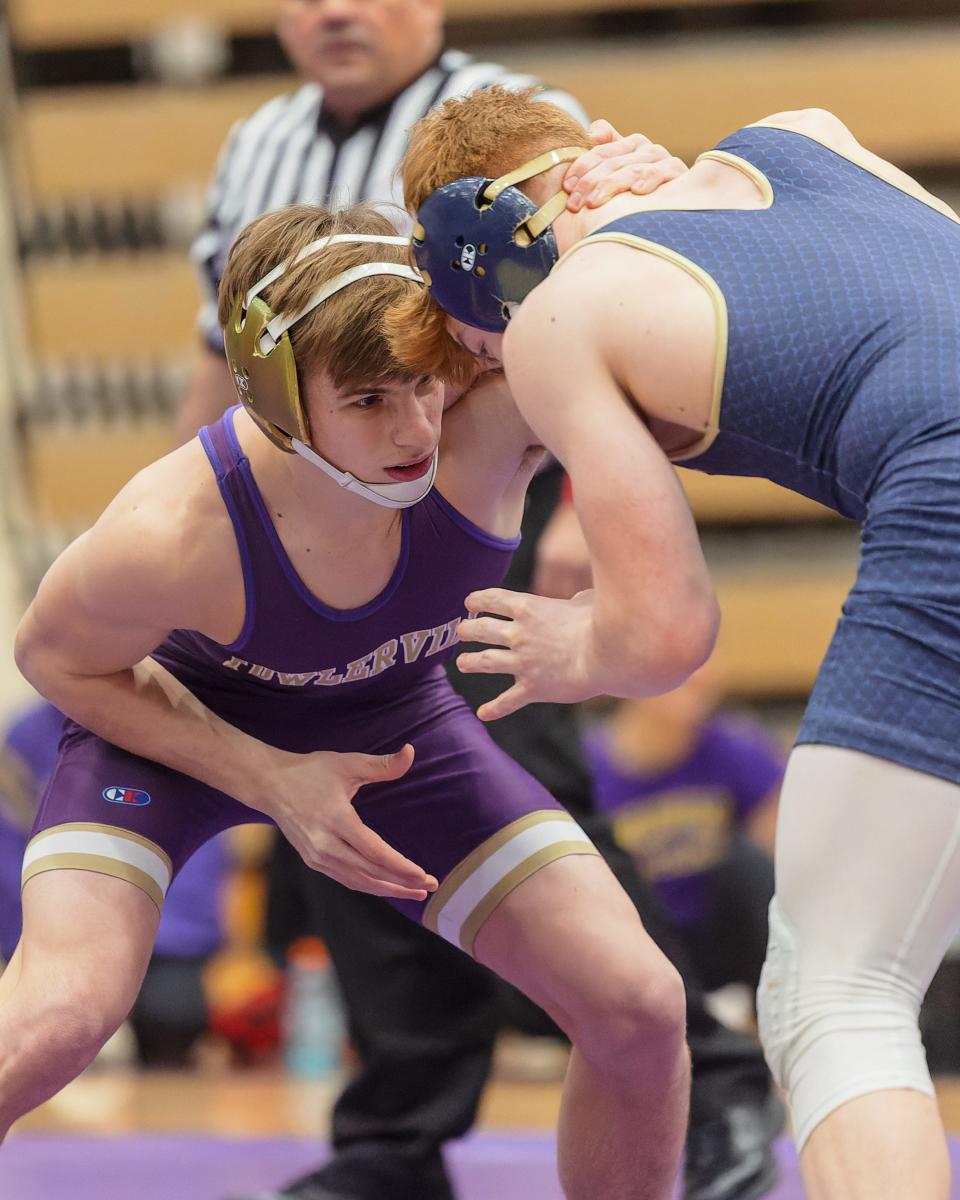 Fowlerville's Dalton Daniel beat teammate Levi Baker for the 126-pound championship in the regional wrestling tournament at Jackson Northwest.