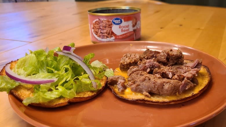canned great value roast beef sandwich