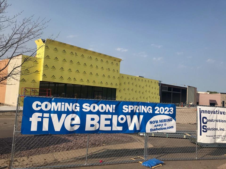 The future location of a new Five Below store is under construction on May 21 in the former Younkers space of the redeveloped Marshfield Mall. A company spokesperson said the new store is set to open at 10 a.m. July 7.