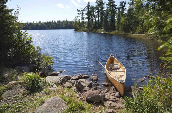 canoe on Minnesota lake