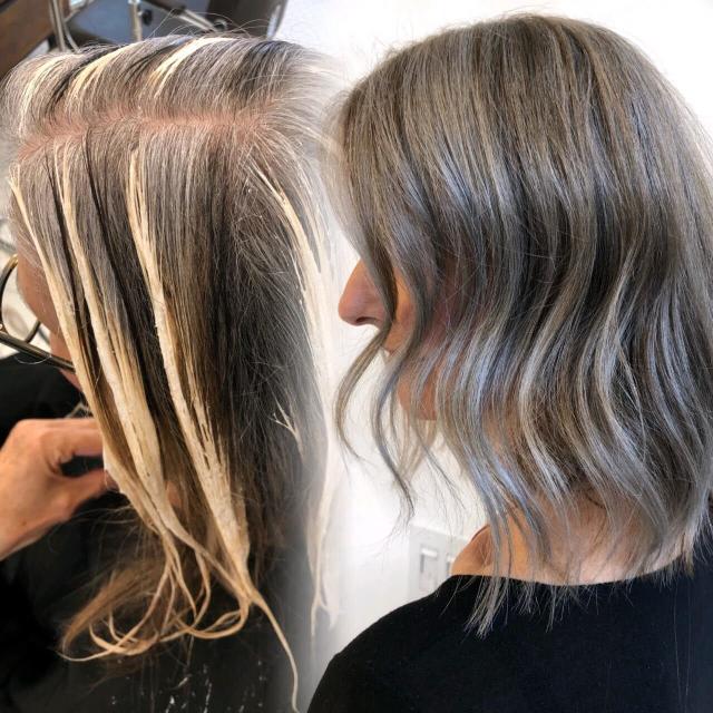 Why This Woman's Transition From Box-Dyed Brown Hair to Her Natural Gray  Took a Year