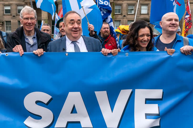 Alba Party leader Alex Salmond takes part in a March for Independence from Kelvingrove Park to Glasgow Green.