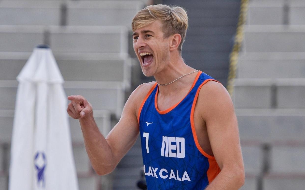 Steven van de Velde in his beach volleyball kit