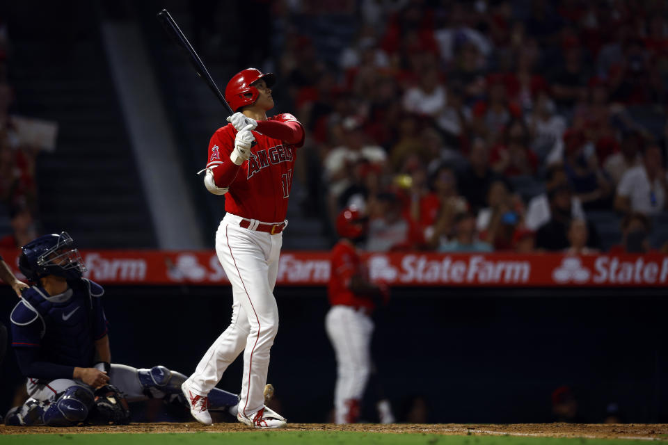 大谷翔平本季全壘打火力略遜於去年MVP球季。（Photo by Ronald Martinez/Getty Images）