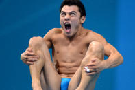 Mexico's Yahel Castillo Huerta in action during the Men's 3m Springboard Semi Final Round at the Aquatic Centre