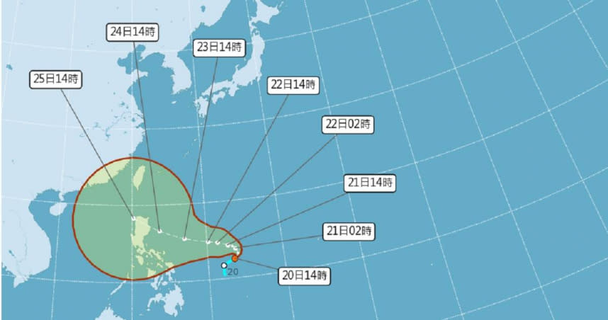 中央氣象局指出，今年第五號颱風「杜蘇芮」有望21日生成。（圖／翻攝自中央氣象局）