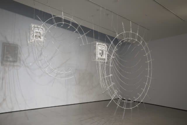 The installation earned Cerith Wyn Evans the Hepworth prize for sculpture (Stuart Whipps/PA)