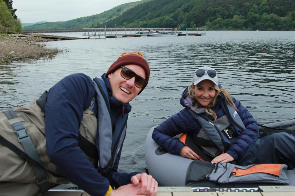 Float tube fishing at the local fisheries - Dan & Helen's Pennine Adventure (Channel 5)