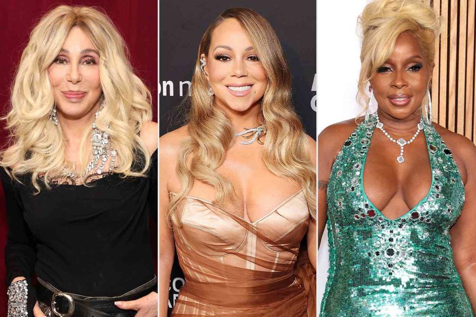 <p>Kevin Mazur/Getty;Leon Bennett/Getty;Dimitrios Kambouris/Getty</p> Cher; Mariah Carey; Mary J. Blige