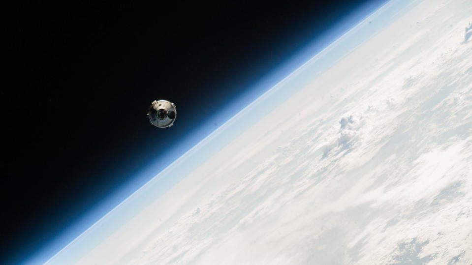 Boeing's Starliner seen from the International Space Station during the final stages of the spacecraft rendezvous.  / Credit: NASA