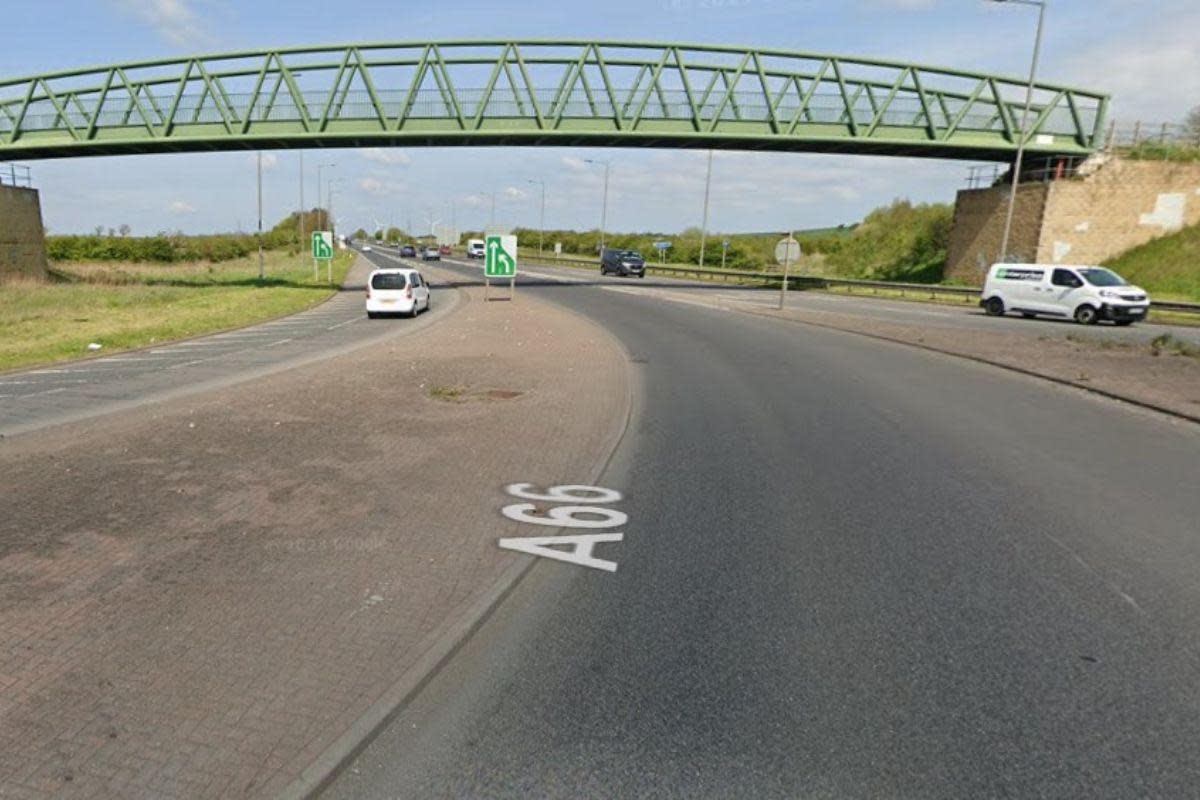 The A66 in Darlington will be closed overnight between junctions with the A1150 Little Burdon, and B6279 near Lingfield (Tornado Way) for one week for works Credit: GOOGLE <i>(Image: Google)</i>