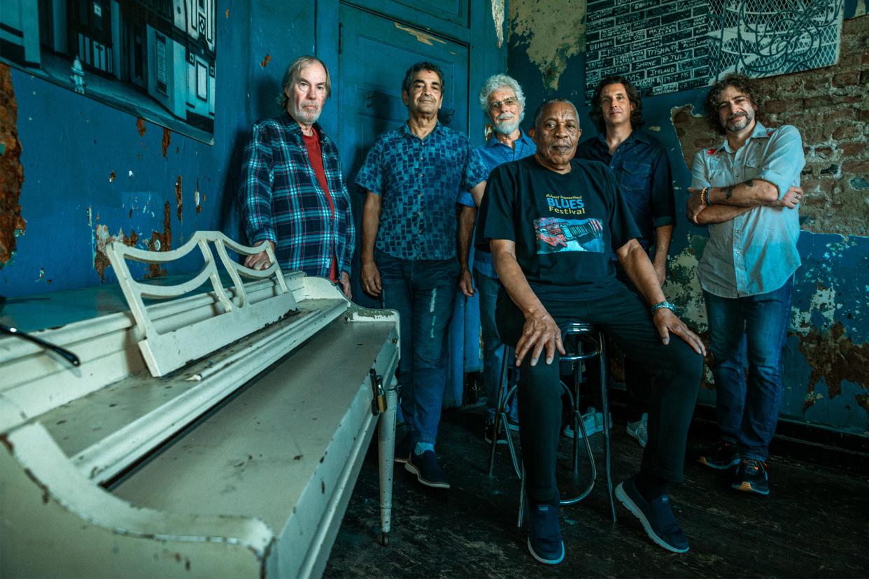 Little Feat comprises, from left, Bill Payne, Kenny Gradney, Fred Tackett, Sam Clayton, Scott Sharrard and Tony Leone. The band will perform Aug. 24 at Indian Ranch.