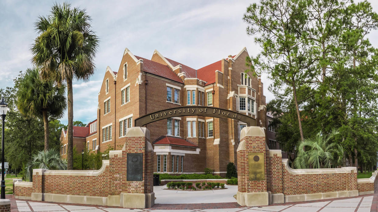 Gainesville, Florida, USA - September 12, 2016: Entrance Sign at the University of Florida on September 12, 2016 in Gainesville, Florida.