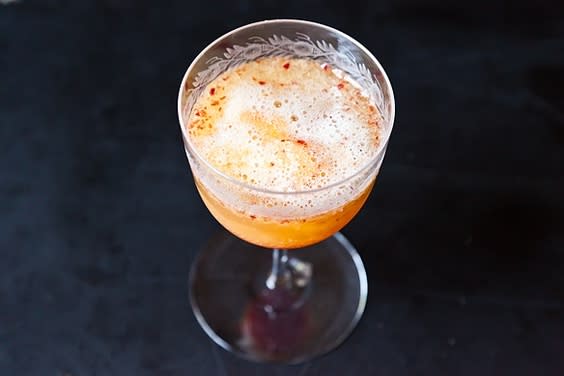 Honeyed Peach Melba Bellinis