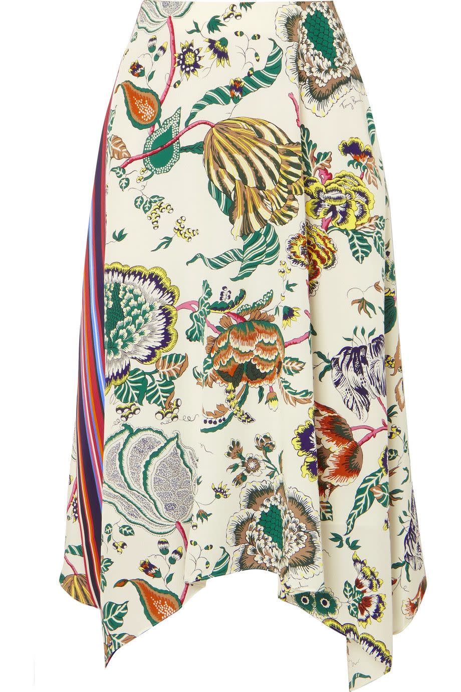 Marie Printed Silk Crepe de Chine Midi Skirt