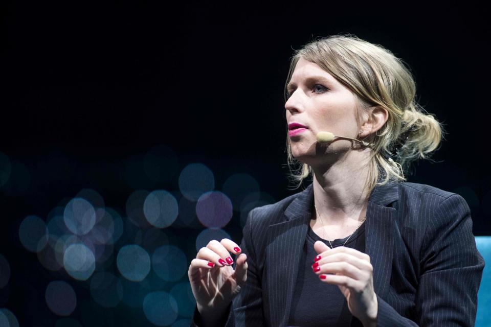 In this file photo taken on May 24, 2018, former US soldier Chelsea Manning speaks during the C2 conference in Montreal, Quebec.