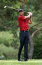 <p>Tiger Woods swings during the final round of The Memorial Tournament at Muirfield Village Golf Club in Dublin, Ohio, on Sunday.</p>