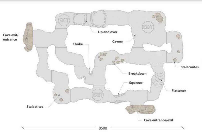 The proposed fibre glass cave adventure