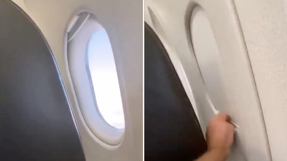 The passengers continued to fight over thee window shade being up or down. Source: Instagram - Passenger Shaming.