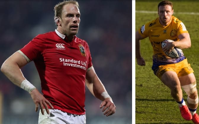 Alun Wyn Jones (left) will skipper a Lion squad containing Sam Simmonds (right) - GETTY IMAGES